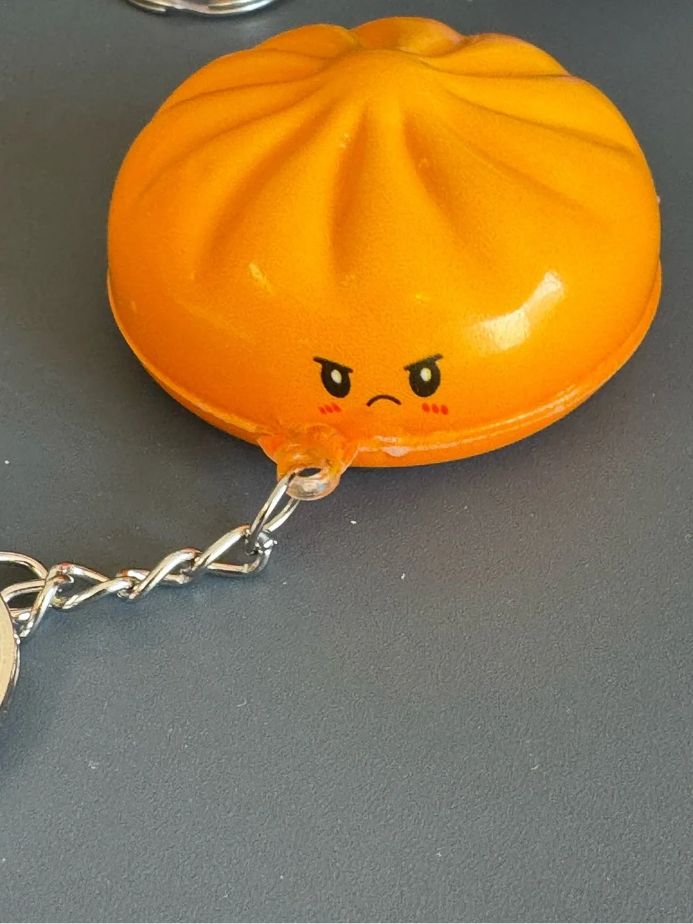 Brand New Cute Grumpy Orange Dumpling Squishy Bun Keychain Bag Charm